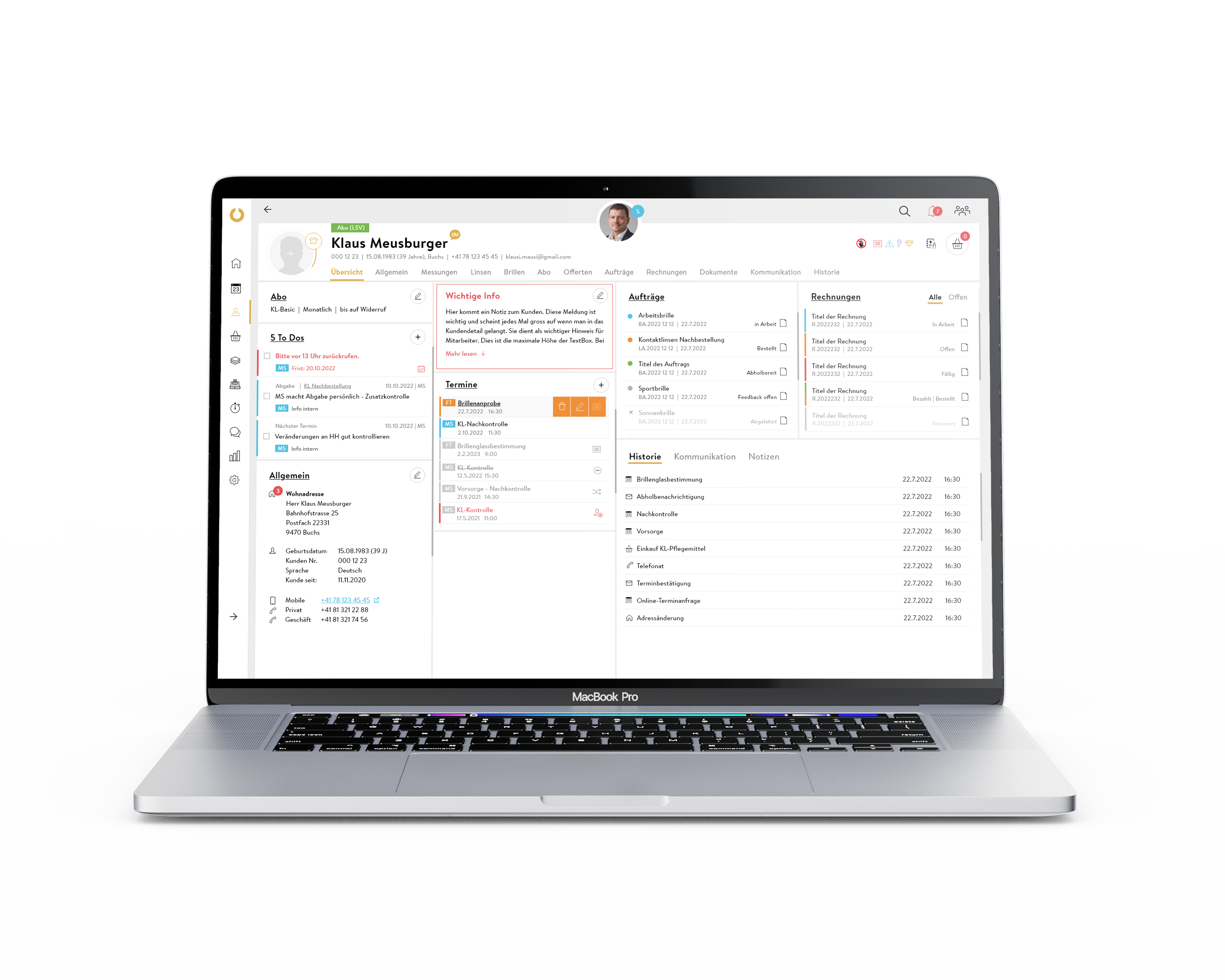Kundenverwaltung & Dashboard